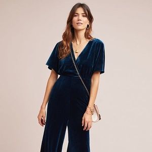 Anthropologie Greylin Luna Velvet Jumpsuit